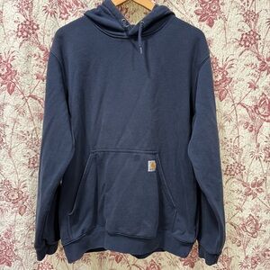Carhartt Loose Fit Logo Hoodie Men’s Large – Navy Blue